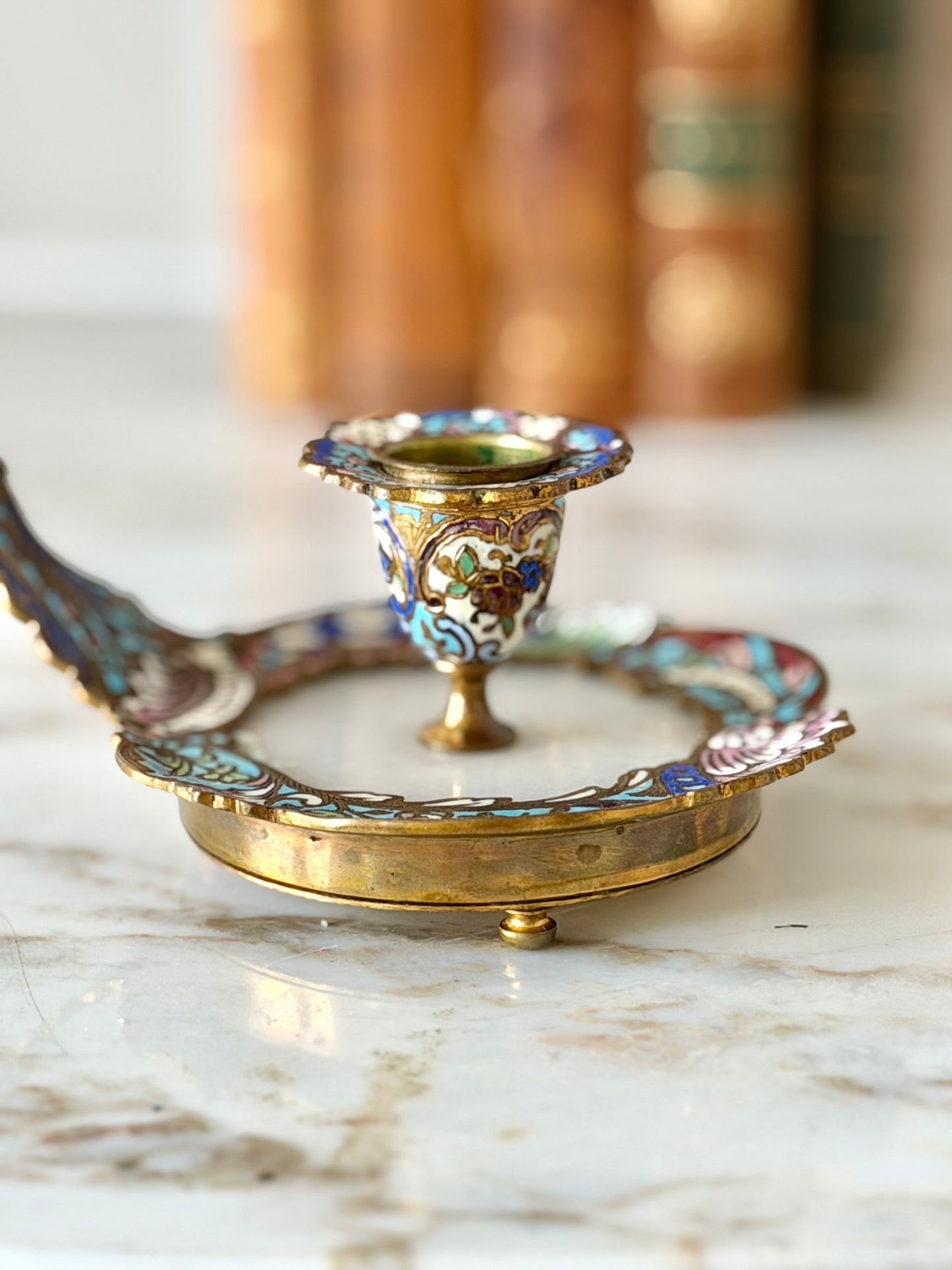 Champlevé chamber stick