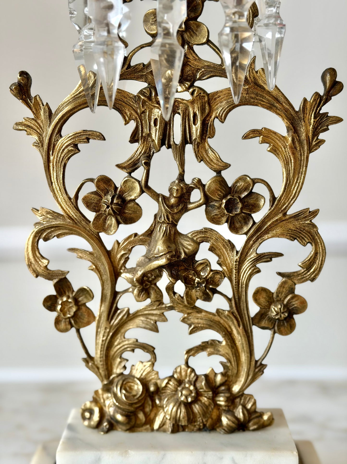 Art Nouveau gilt spelter candlesticks (pair)