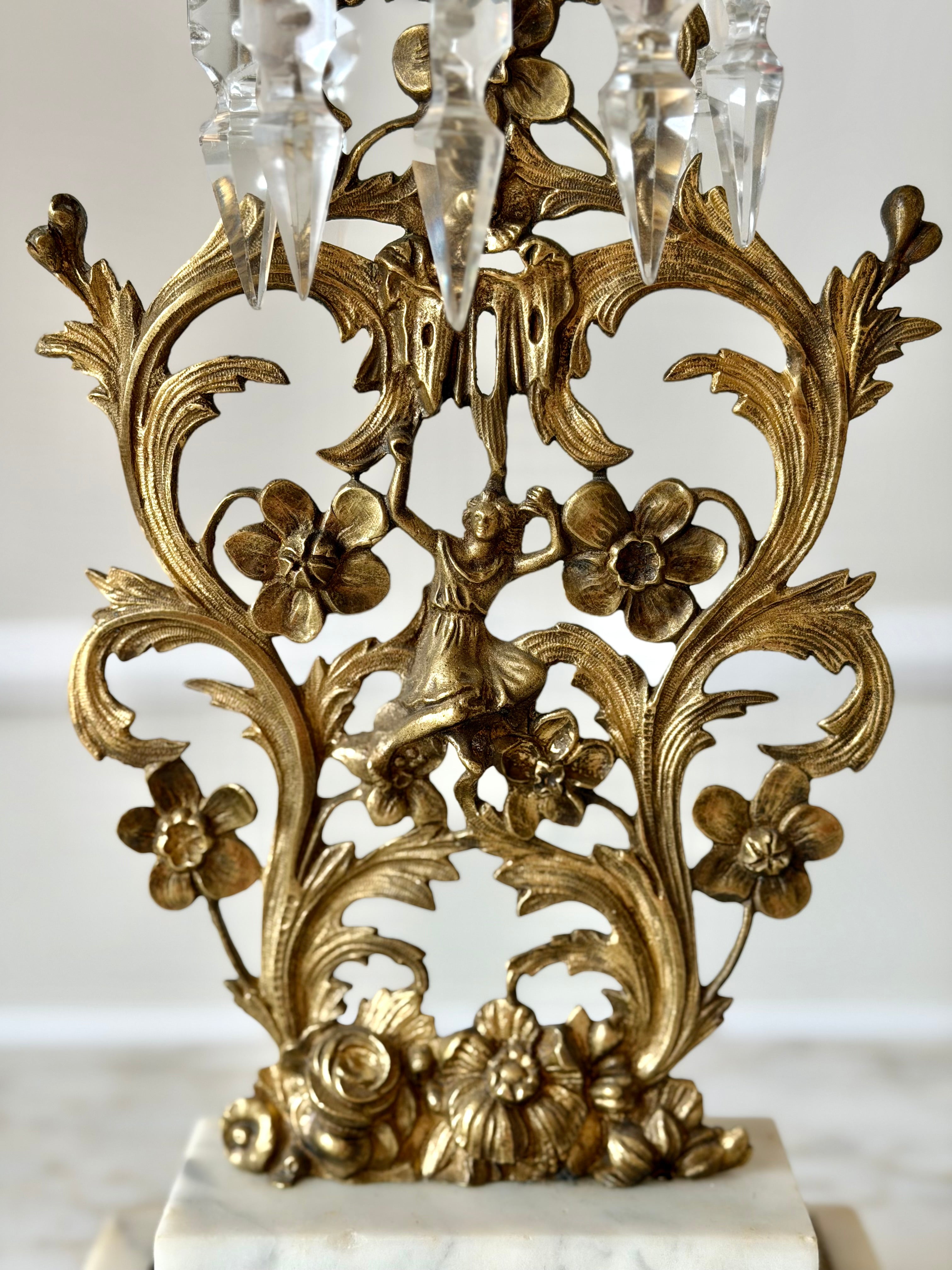 Art Nouveau gilt spelter candlesticks (pair)