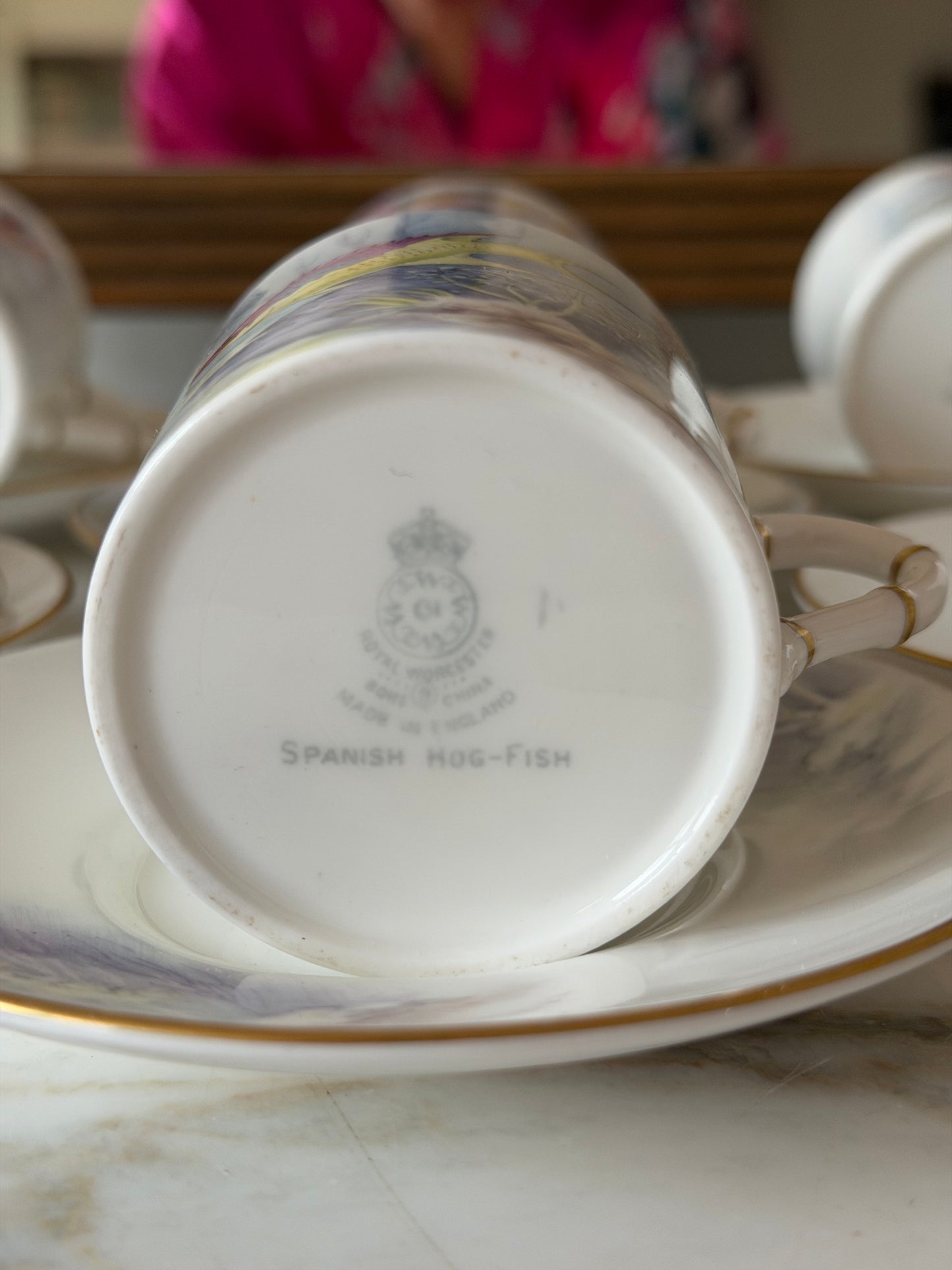 Royal Worcester demitasse teacup and saucer set (6)