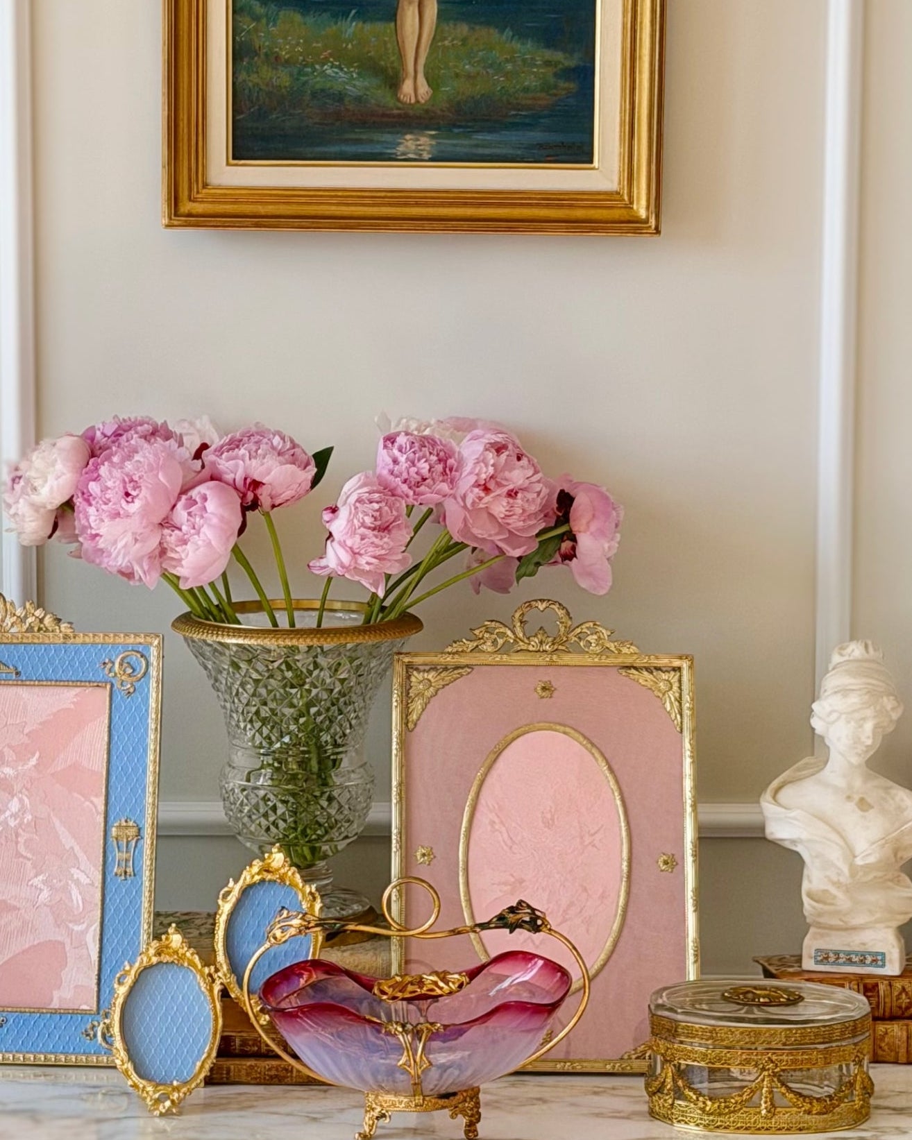 Pink late 19th Century Ormolu Mounted Frame
