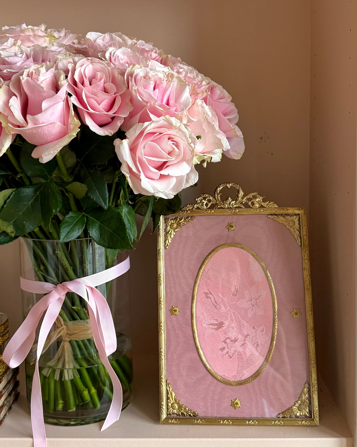 Pink late 19th Century Ormolu Mounted Frame