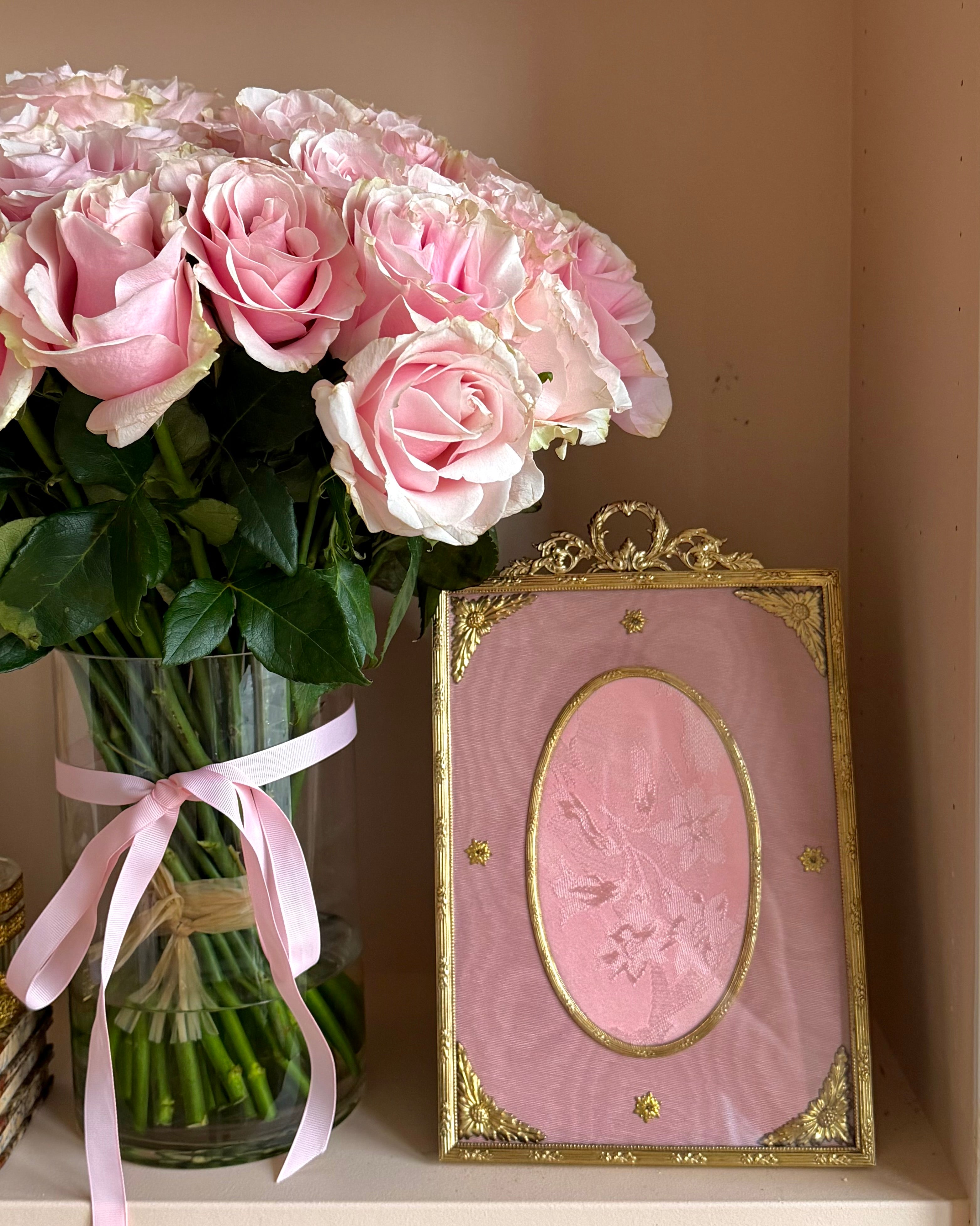 Pink late 19th Century Ormolu Mounted Frame