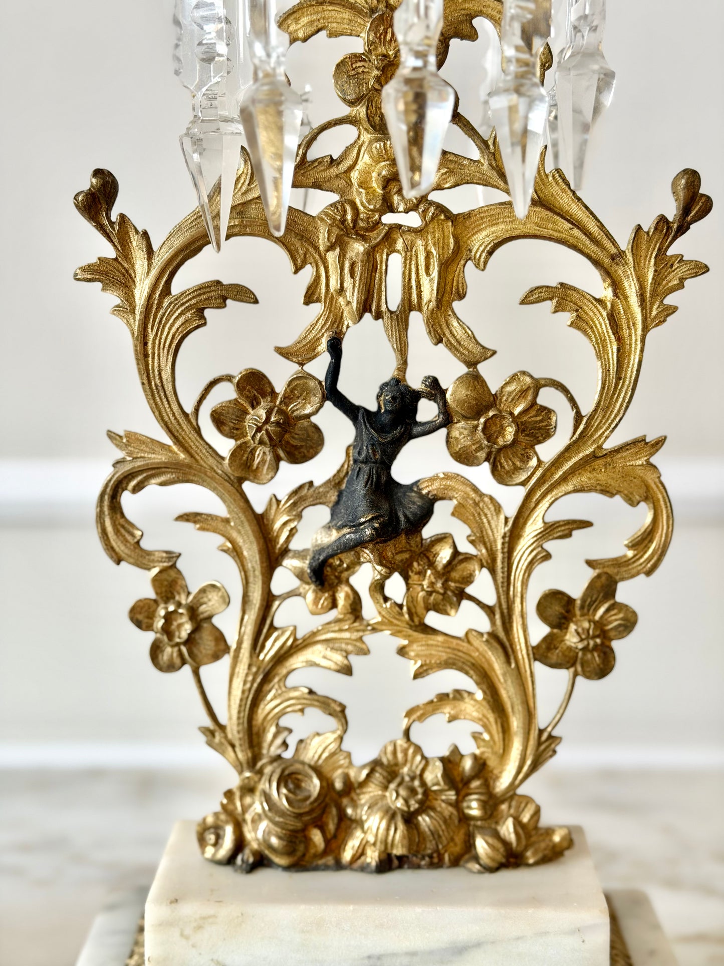 Art Nouveau gilt spelter candlesticks (pair)