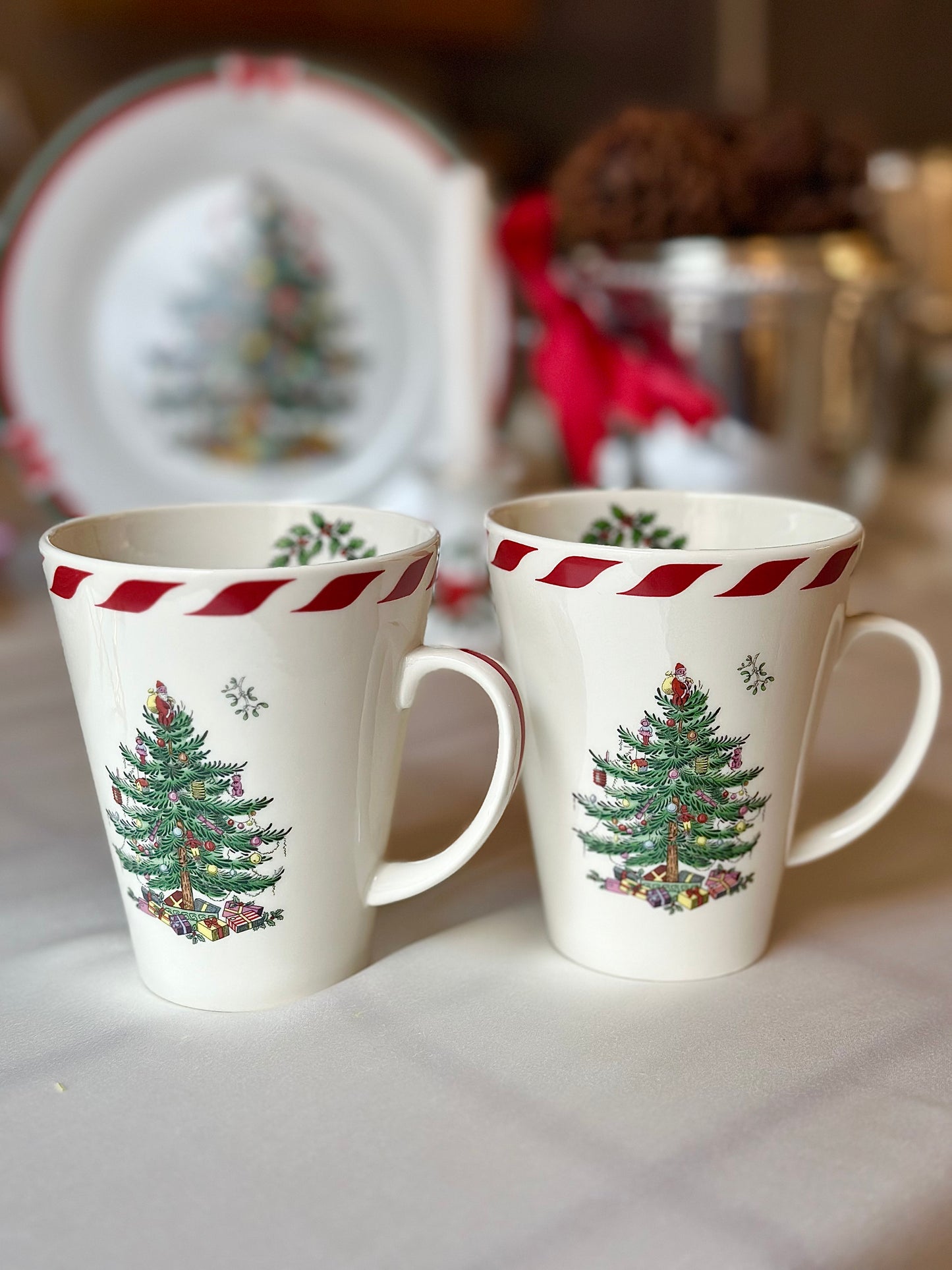Modern Spode Christmas Tree Mugs