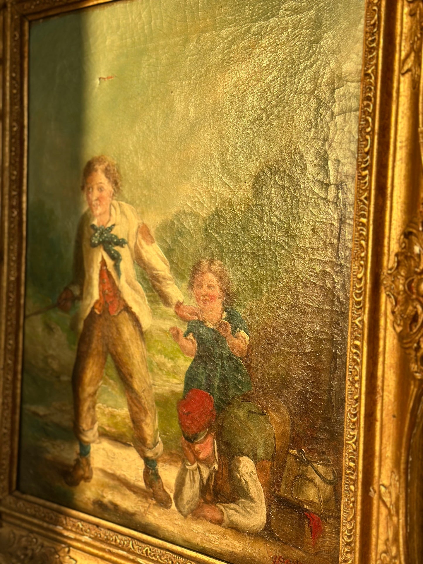 Vibrant Antique Figural Painting