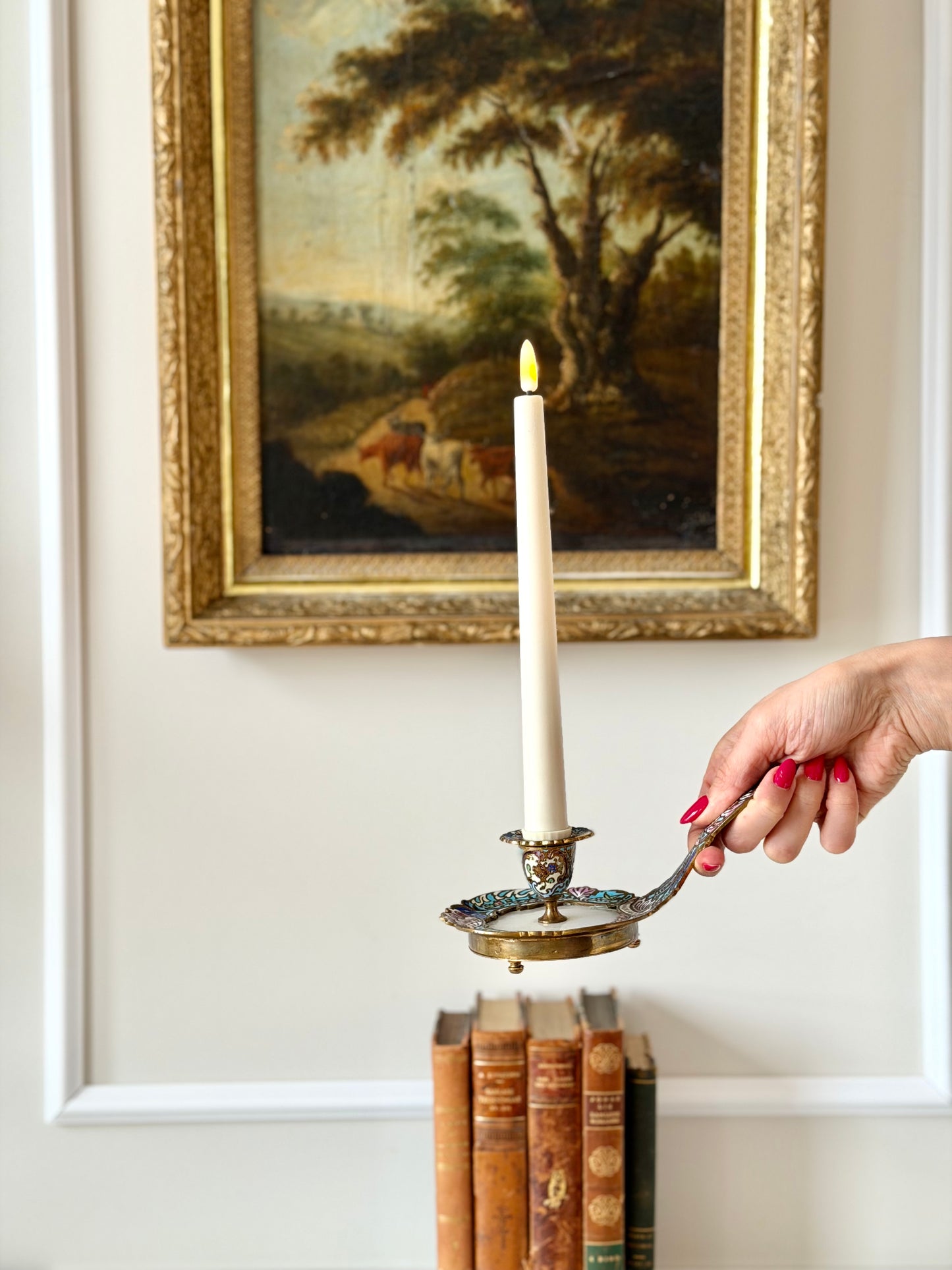 Champlevé chamber stick