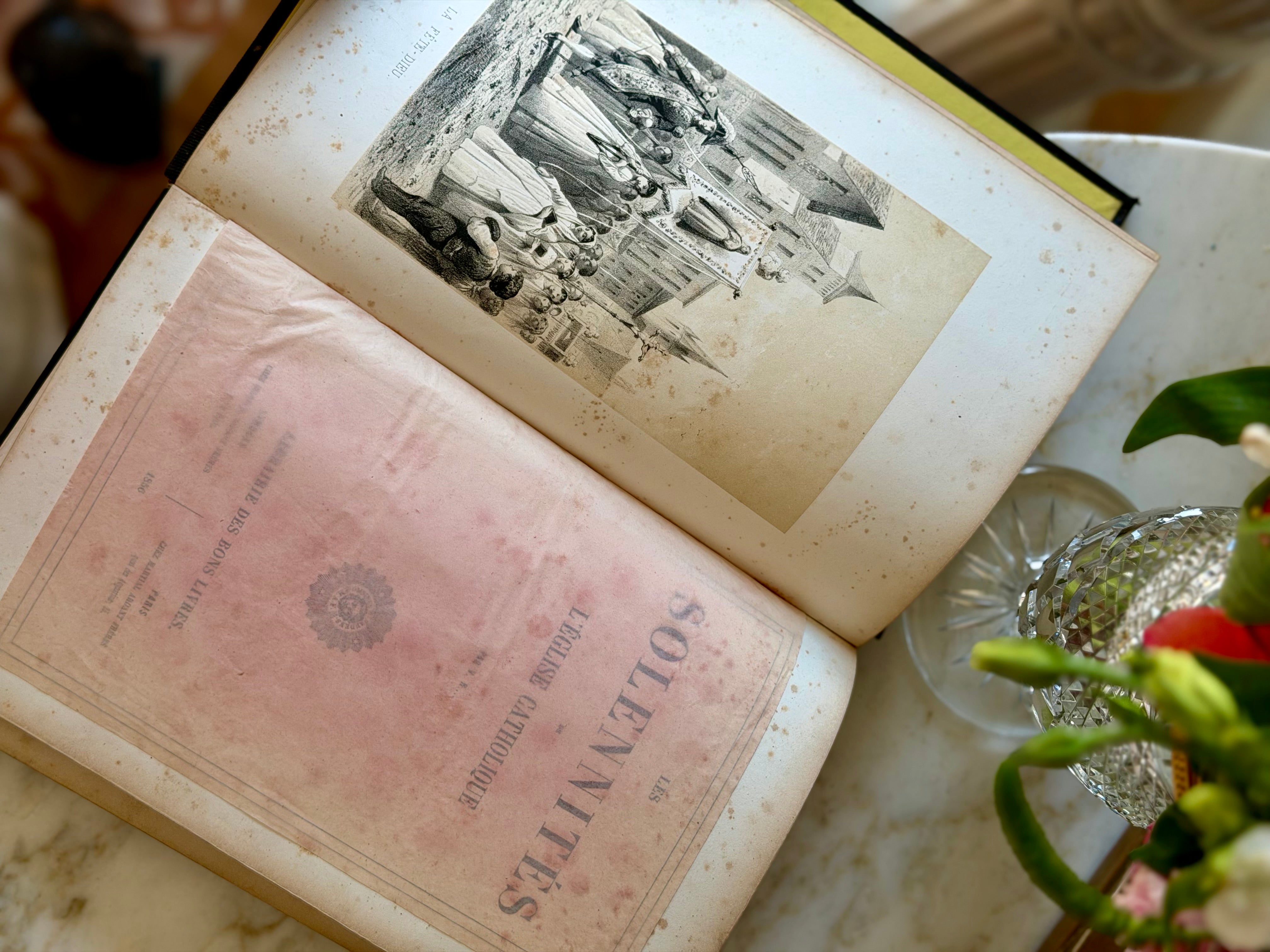 1856 French Catholic Illustrated Book, Les Solennités de l’Église Catholique
