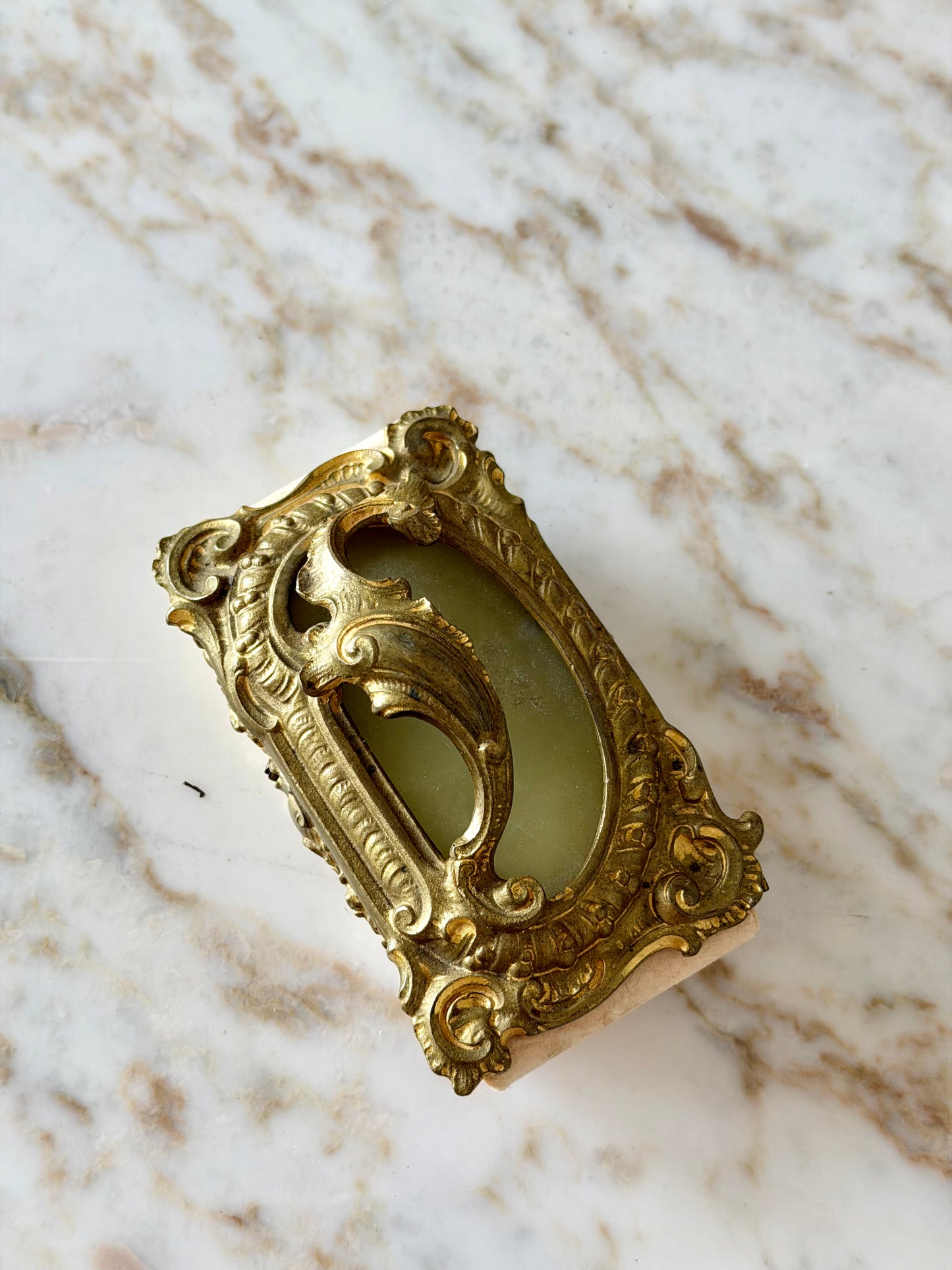 Gilt bronze and onyx blotter