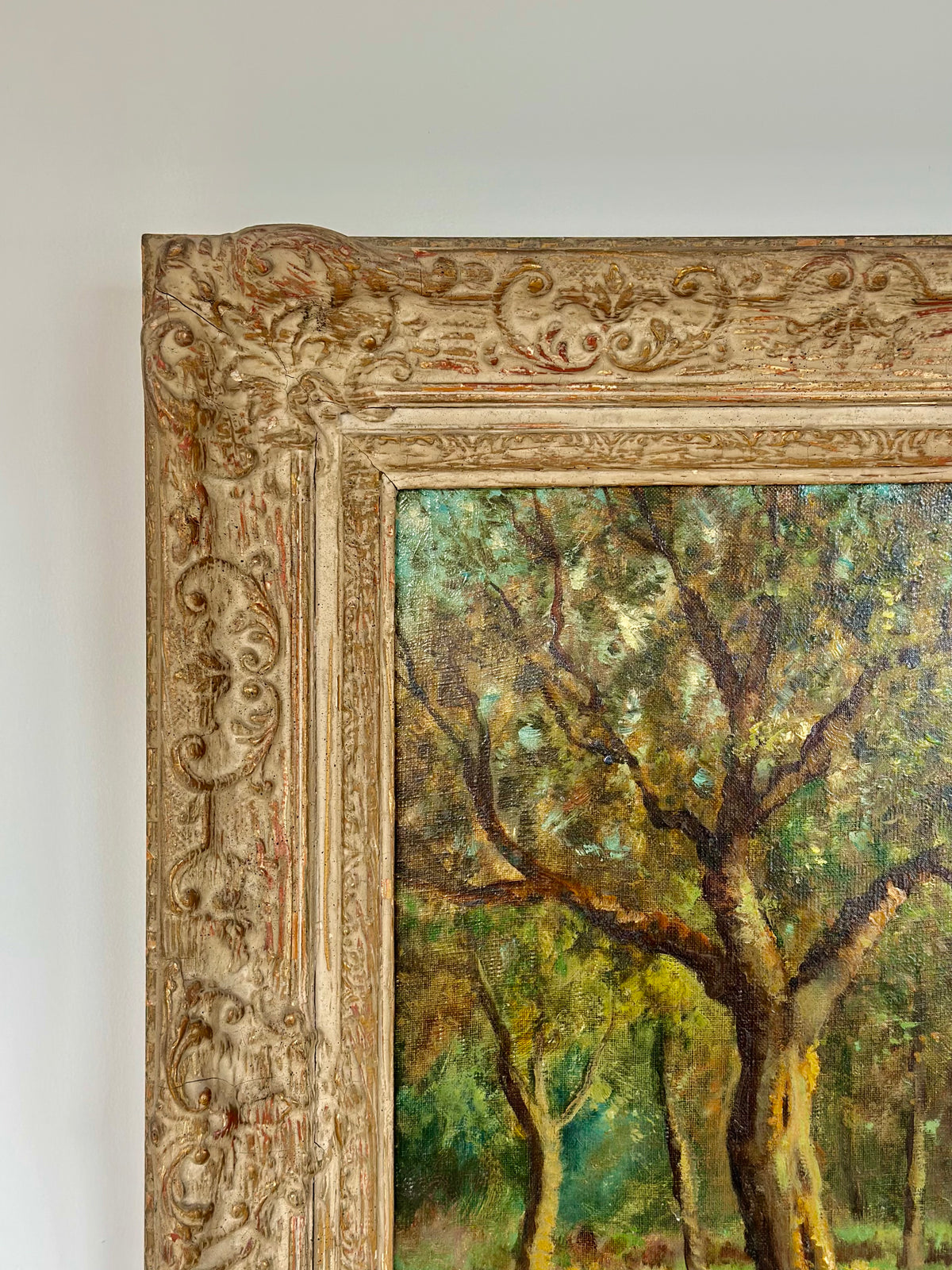 Antique Pastoral Landscape Oil on Canvas