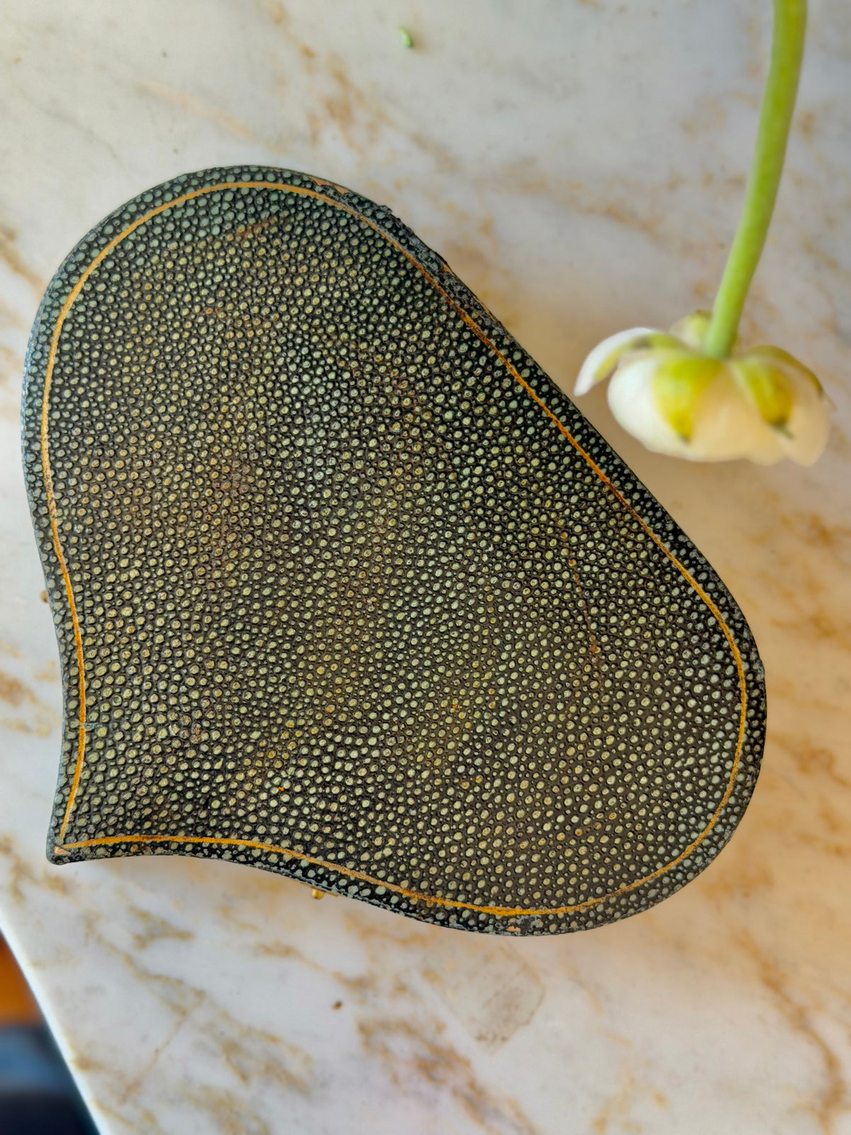 Shagreen Embroidery Étui with Gilt Tools & Mercury Mirror