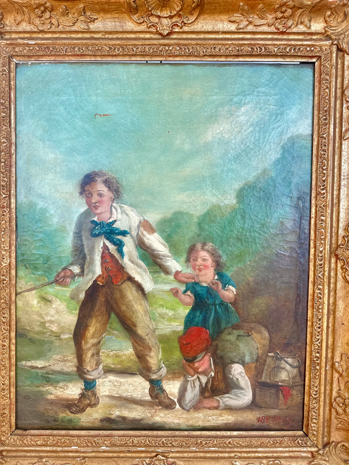 Vibrant Antique Figural Painting