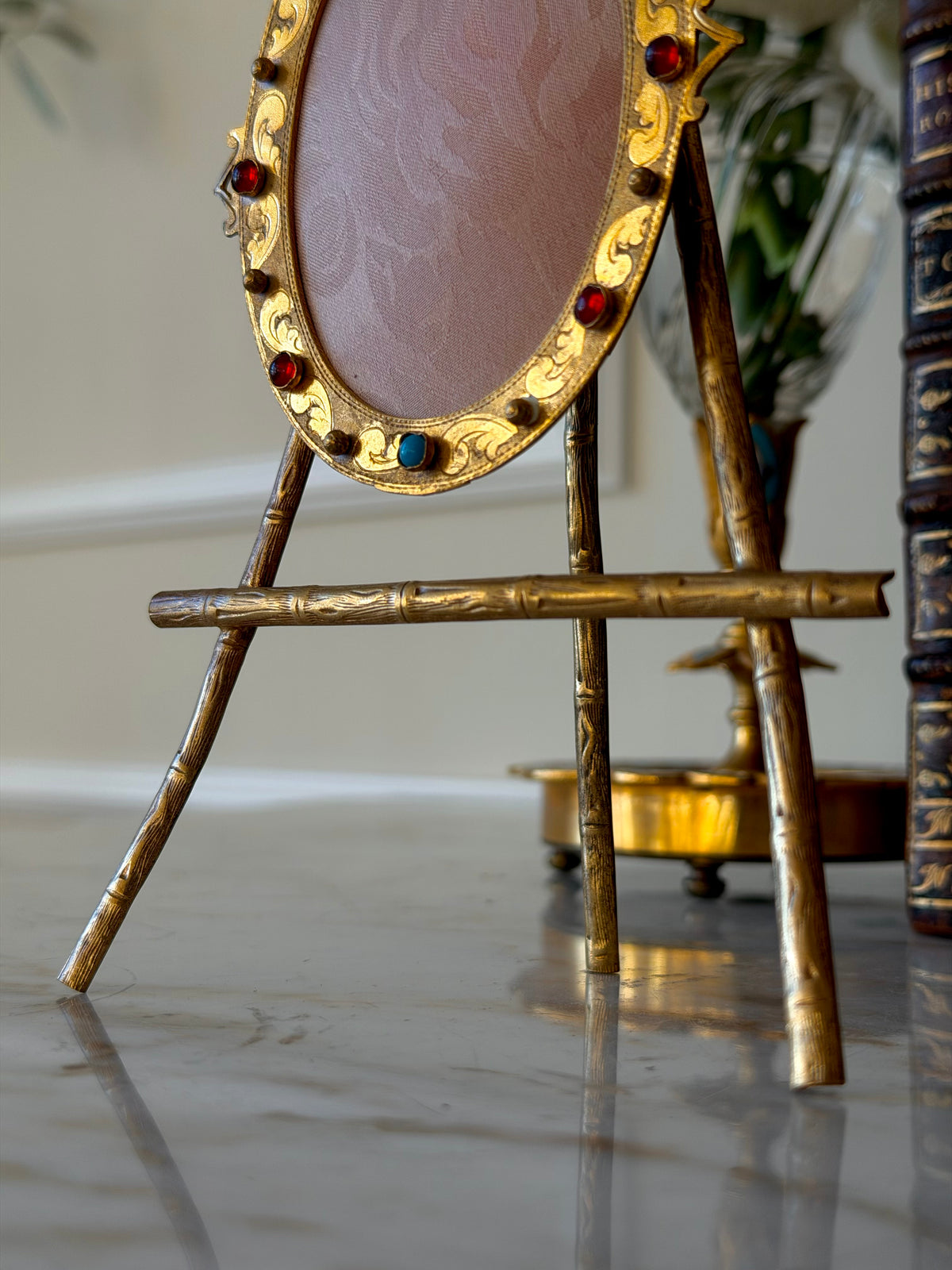 Bejeweled Easel Frame with Pocket Watch Hook