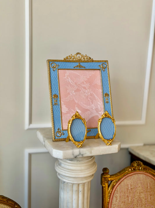 Blue late 19th Century Ormolu Mounted Frame