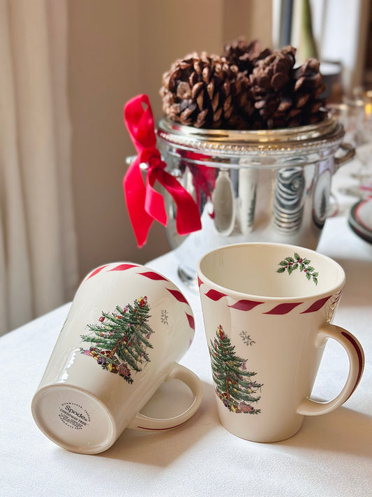 Modern Spode Christmas Tree Mugs