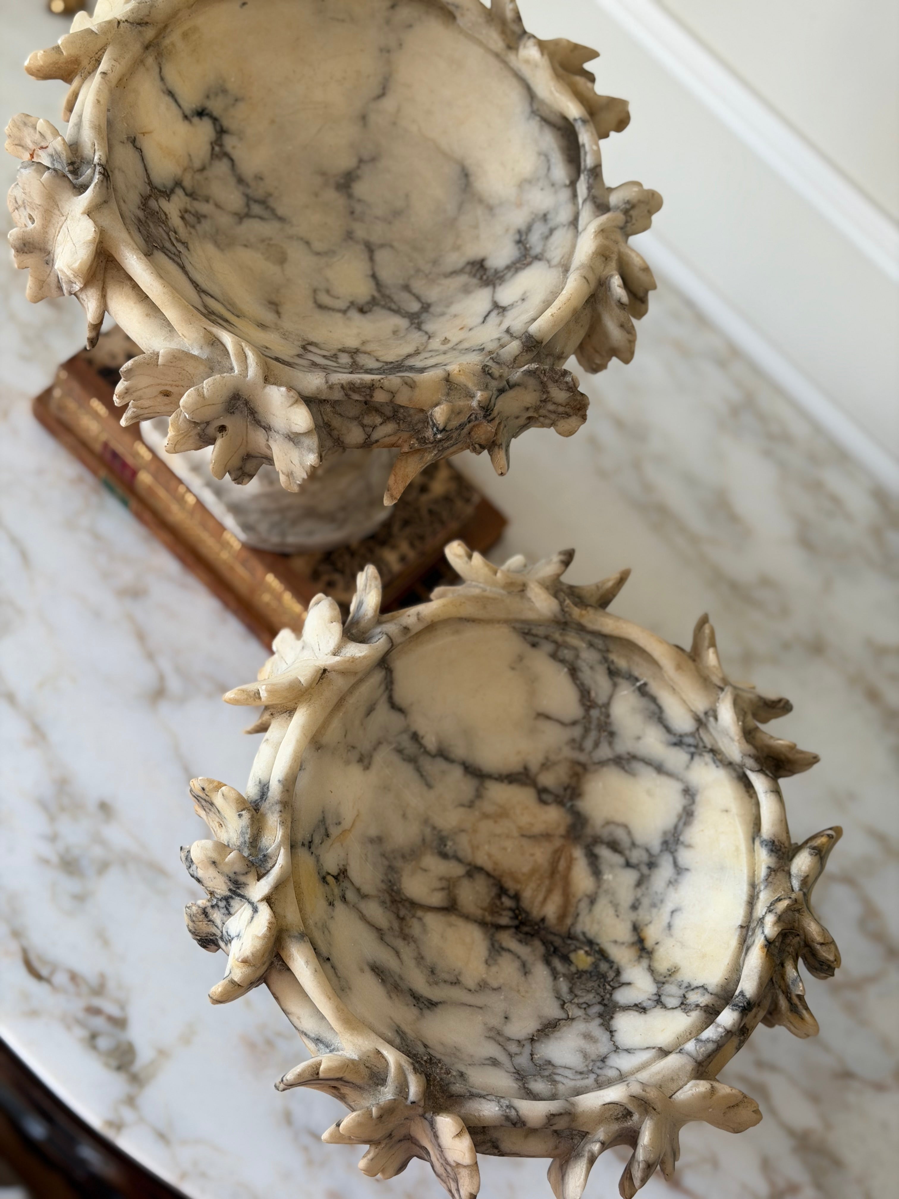 Pair of French Alabaster Tazzas