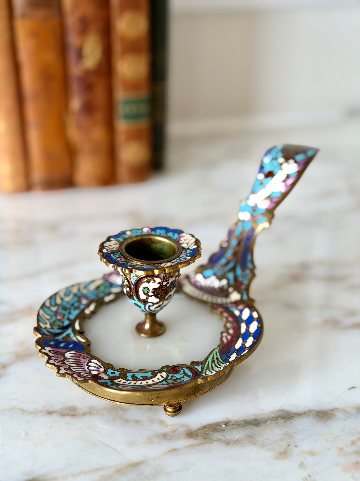 Champlevé chamber stick