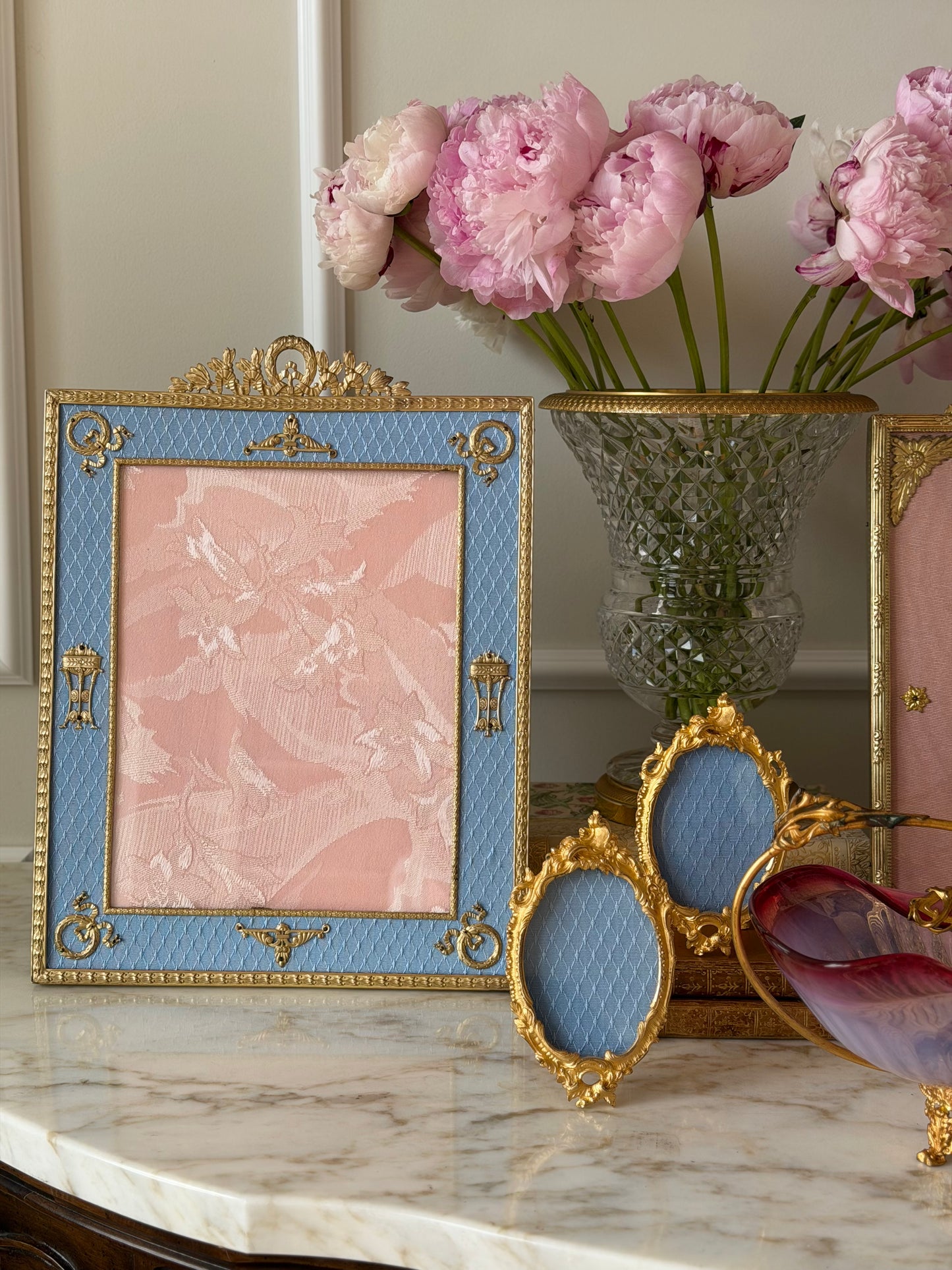 Blue late 19th Century Ormolu Mounted Frame