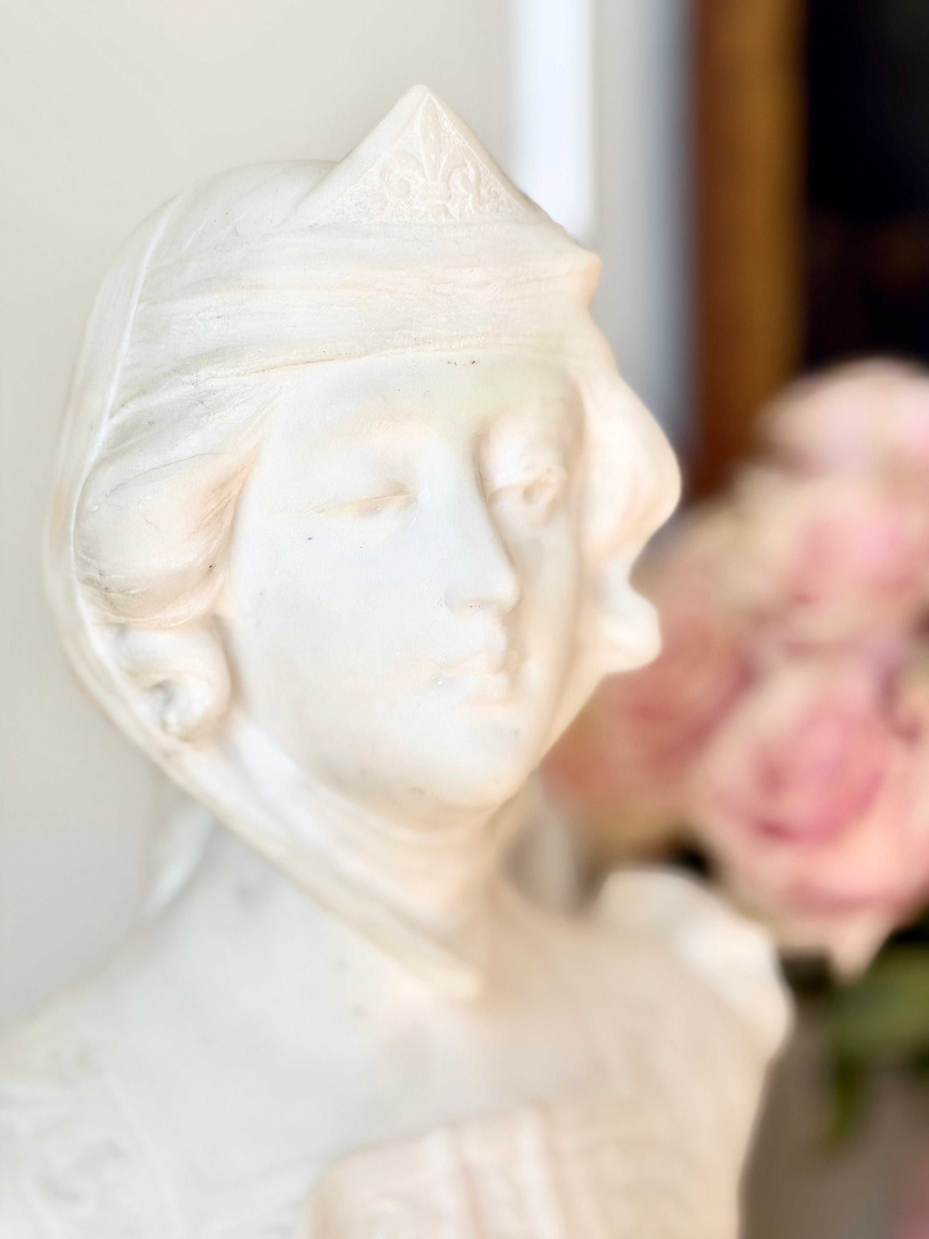 Antique Florentine Alabaster Bust by A. Batacchi