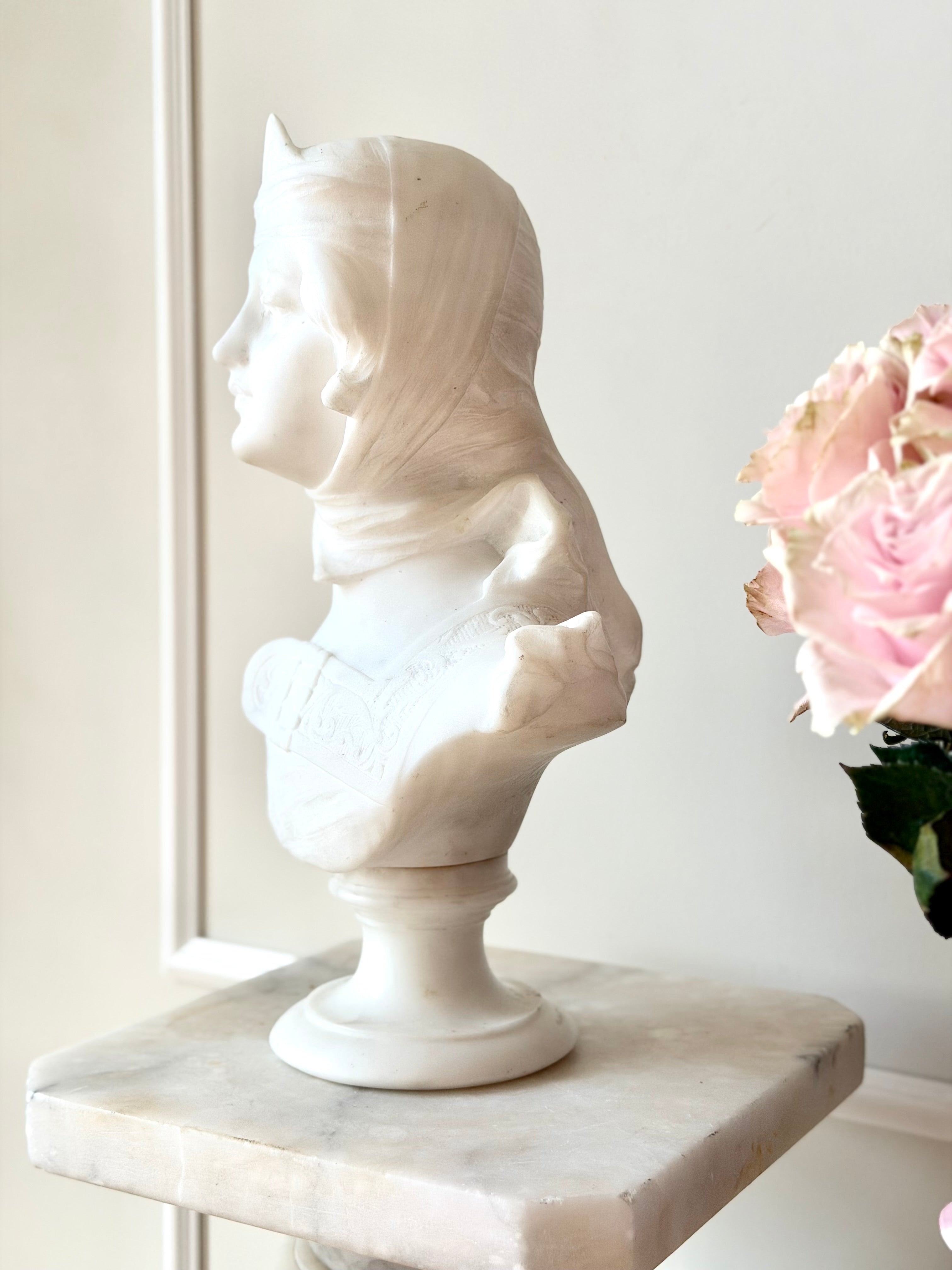 Antique Florentine Alabaster Bust by A. Batacchi